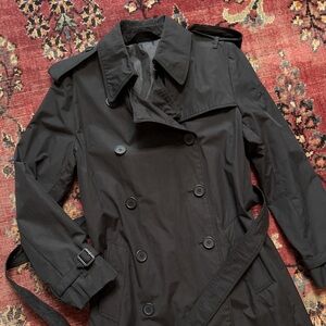 Norma Kamali Black Trench Coat size L